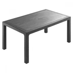 Τραπέζι Rattan 90x150x75 Γκρί 