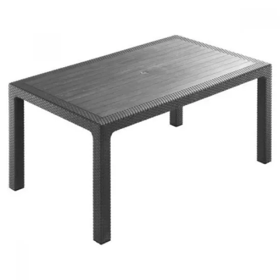 Τραπέζι Rattan 90x150x75 Γκρί 