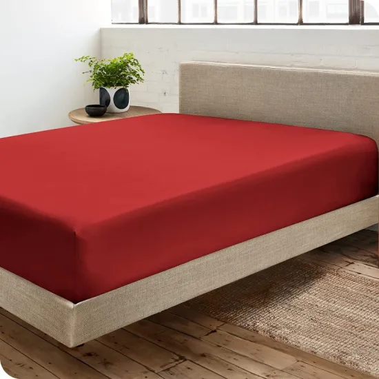 Σεντόνι Διπλο Μεμονωμένο Με Λάστιχο 220Χ240Χ25cm-Κοκινο