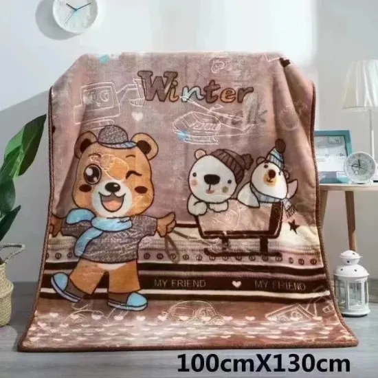 Κουβέρτα Παιδική καφέ με Αρκουδάκια 100x130