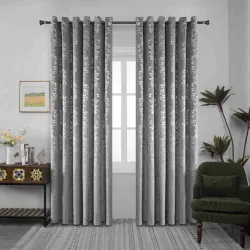 Κουρτίνα με μεταλλικά Κρίκους 275x260 Γκρί