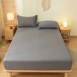 Κατωσέντονο Διπλά Με λάστιχο Γκρί 160×200+30