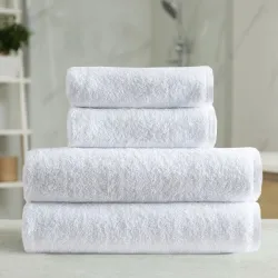 Σετ Ξενοδοχειακές Πετσέτες Λευκές Μπάνιου 2τμχ 70Χ140 50X90 450gr/τμ Cosy