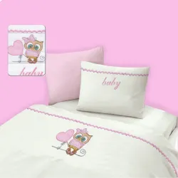 Σεντόνια Βρεφικά με Κέντημα Isadore Lorraine Σετ 120×160 Baby Elephant Pink