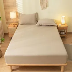 Κατωσέντονο Μονό Με λάστιχο Μπέζ 100×200+30