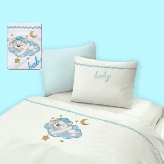 Σεντόνια Βρεφικά με Κέντημα Isadore Lorraine Σετ 120×160 Owl Pink