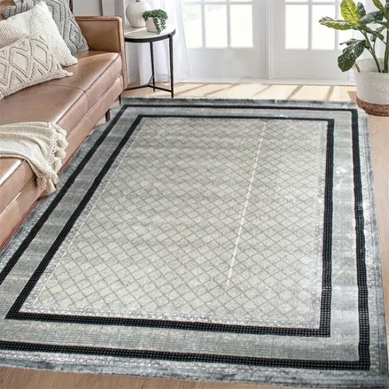 Χαλιά Ανάγλυφα Super Soft Μάυρο-Γκρί 160Χ200