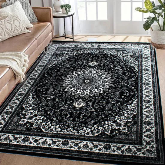Χαλιά Ανάγλυφα Super Soft Μάυρο-Λευκό 200X300