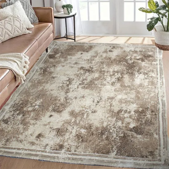 Χαλιά Ανάγλυφα Super Soft Μπέζ- Λευκό 230X270