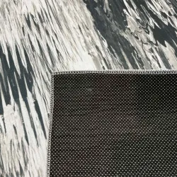 Αντιολισθητικό Χαλί με Ασπρόμαυρες Αποχρώσεις και Αφηρημένο Σχέδιο 140x200