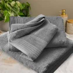 Σετ Πετσέτες 3τμχ 100% Βαμβακερές 510gr τμ Cosy Γκρι Ανοιχτό