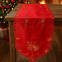 Χριστουγεννιάτικη Τραβέρσα Κόκκινη 40x180cm