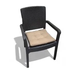 Μαξιλάρι Καρέκλας Βαμβακερό 40X40X5cm Μονόχρωμο Μπεζ