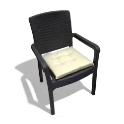Μαξιλάρι Καρέκλας Βαμβακερό 40X40X5cm Μονόχρωμο Εκρού