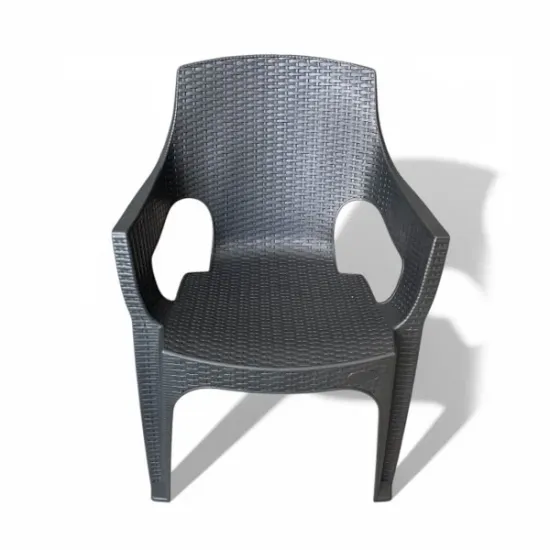 Καρέκλα Rattan Πολυπροπυλενίου Μαύρο 59x56x88cm