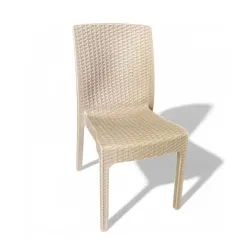 Καρέκλα Rattan Πολυπροπυλενίου Χωρίς Μπράτσο Βαρέους Τύπου 5,500kg Μπεζ 59x56x88cm