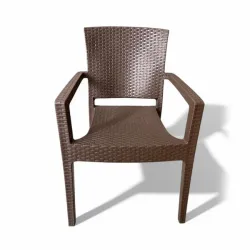 Καρέκλα Rattan Πολυπροπυλενίου 6kg Βαρέου Τύπου Καφέ 59x56x88cm
