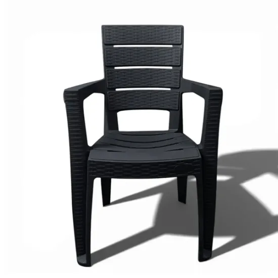 Καρέκλα Rattan Πολυπροπυλενίου Γκρι Σκούρο 57x62x89cm