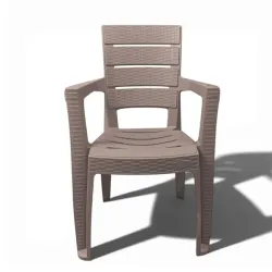 Καρέκλα Rattan Πολυπροπυλενίου Μπεζ 57x62x89cm