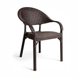 Καρέκλα Rattan Πολυπροπυλενίου Καφέ 59x56x88cm