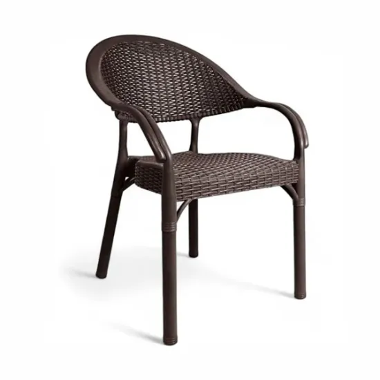 Καρέκλα Rattan Πολυπροπυλενίου Καφέ 59x56x88cm