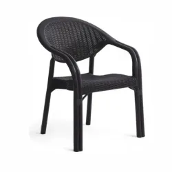 Καρέκλα Rattan Πολυπροπυλενίου Μαύρο 59x56x88cm