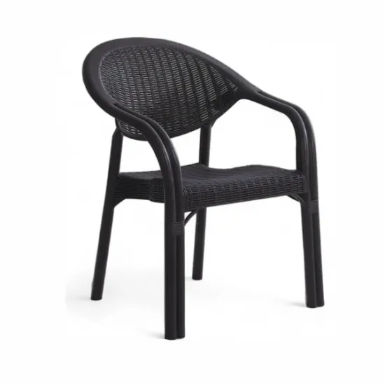 Καρέκλα Rattan Πολυπροπυλενίου Μαύρο 59x56x88cm