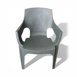Καρέκλα Rattan Πολυπροπυλενίου Γκρι 59x56x88cm