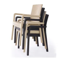 Καρέκλα Rattan Πολυπροπυλενίου 59x56x88 Γκρι