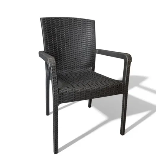 Καρέκλα Rattan Πολυπροπυλενίου 59x56x88 Μαύρο