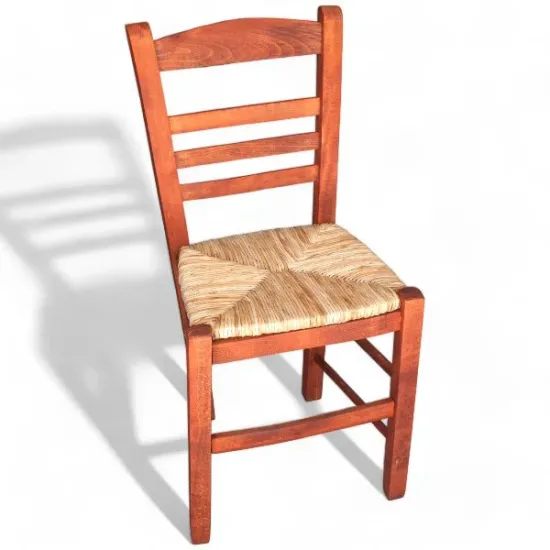 Καρέκλα Ξύλινη Χειροποίητη Με Ψάθα 43x41x88cm