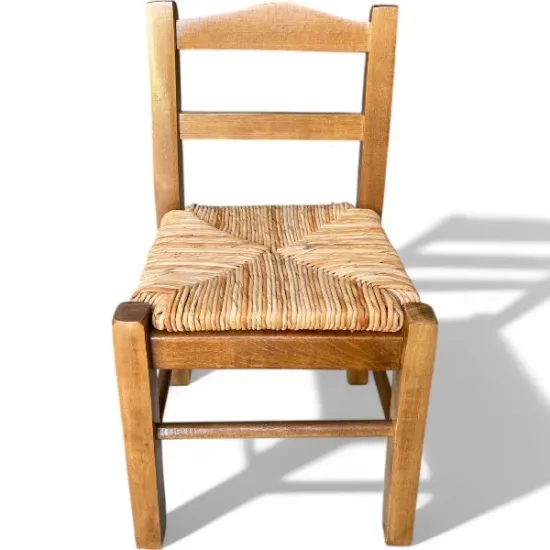 Καρεκλάκι Ξύλινο Χειροποίητο Με Ψάθα 34x34x63cm