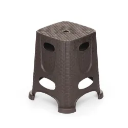 Σκαμπό Εξωτερικού Χώρου Rattan Tif Βαρέως Τύπου 37x37x45 εκ. σε καφέ χρώμα