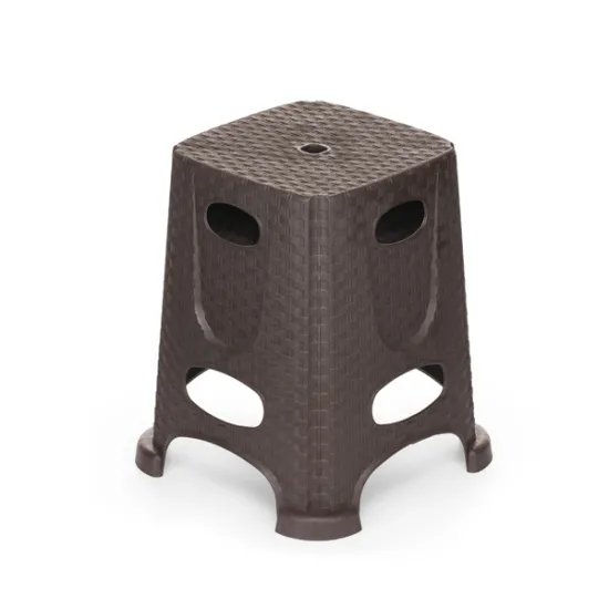 Σκαμπό Εξωτερικού Χώρου Rattan Tif Βαρέως Τύπου 37x37x45 εκ. σε καφέ χρώμα
