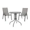 Σετ Τραπεζαρίας Μεταλλικό 5τμχ 1 Τραπέζι + 4 Καρέκλες 120x70 Γκρι