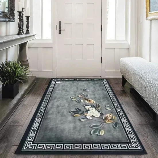 Καλοκαιρινό Πατάκι Πράσινο 60x90cm με Φύλλα