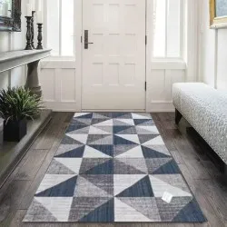 Καλοκαιρινό Πατάκι Μπλε 60x90cm με τρίγωνα