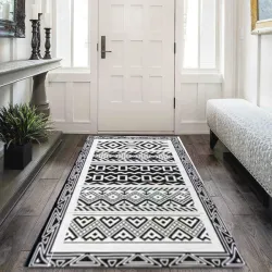 Καλοκαιρινό Πατάκι Λευκό 50x120cm με Μοτίβο