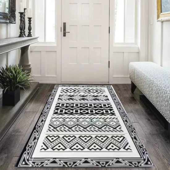 Καλοκαιρινό Πατάκι Λευκό 60x90cm με Μοτίβο