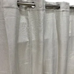 Κουρτίνα έτοιμη ραμμένη λινή με κρίκο 80% σκίασης 270x280 μπεζ ανοιχτό