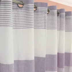 Κουρτίνα με μεταλλικά δαχτυλίδια 270x280 Μωβ Λεύκο 