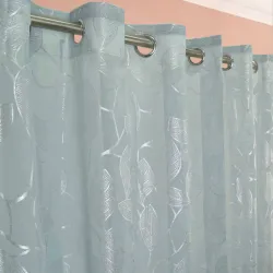 Κουρτίνα με μεταλλικά Κρίκους 270x280 με Σχέδιο Φύλλα Φυστικί