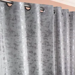 Κουρτίνα με μεταλλικά δαχτυλίδια 270x280 Γκρί-Ανοιχτό