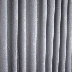 Κουρτίνα Σατέν Έτοιμη Ραμμένη με Τρέσα 270×280 εκ. 90% Σκίαση Γκρι