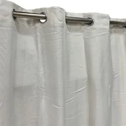 Κουρτίνα έτοιμη ραμμένη λινή με κρίκο 80% σκίασης 270x280 γκρι ανοιχτό
