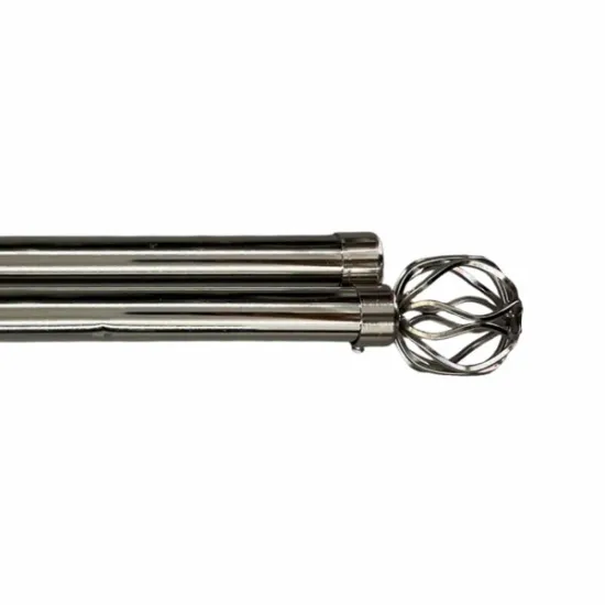 Κουρτινόξυλο Φ28mm Inox Ασήμι Ματ 160cm εως 300cm