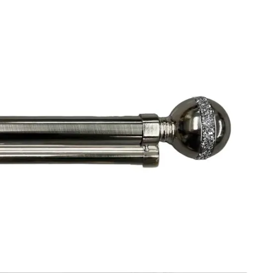 Κουρτινόξυλο Μπάλα Strass Φ28mm Inox Ασήμι 160cm εως 300cm