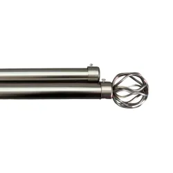 Κουρτινόξυλο Φ28mm Inox Ασήμι 160cm εως 300cm