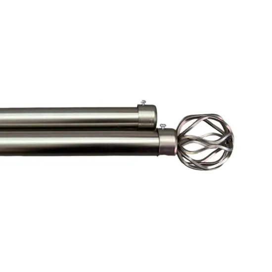 Κουρτινόξυλο Φ28mm Inox Ασήμι 160cm εως 300cm