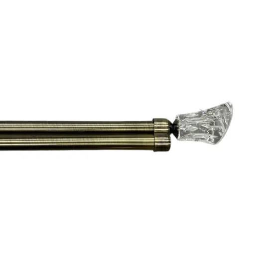 Κουρτινόξυλο Κρύσταλλο Φ28mm Inox Χρυσό 160cm εως 300cm